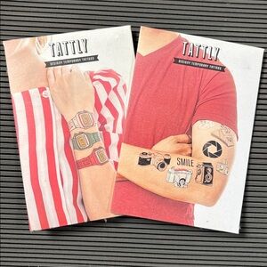 TATTLY TEMPORARY OLD SCHOOL TATTOO SETS: Digital Watches & Cameras
